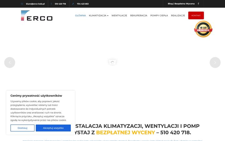 Skärmbild av erco-lodz.pl
