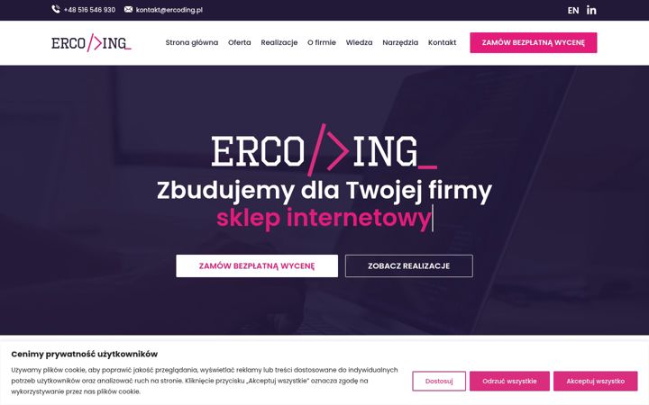 Skärmbild av ercoding.pl