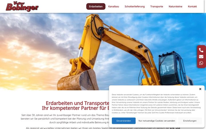 Skjámynd af erdarbeiten-huisheim.de