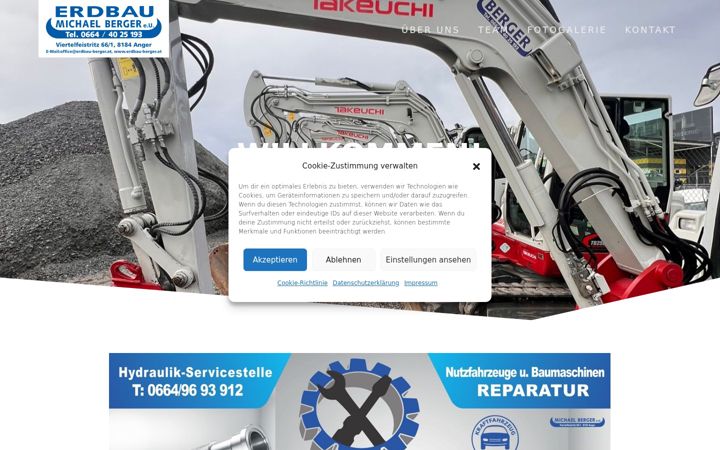 Screenshot von erdbau-berger.at