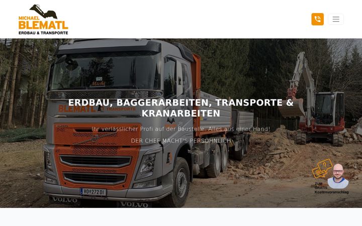 Screenshot von erdbau-blematl.at