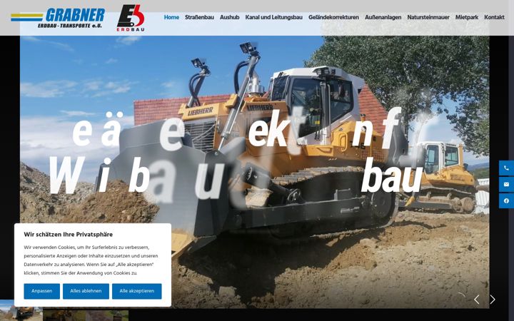 Screenshot von erdbau-grabner.at