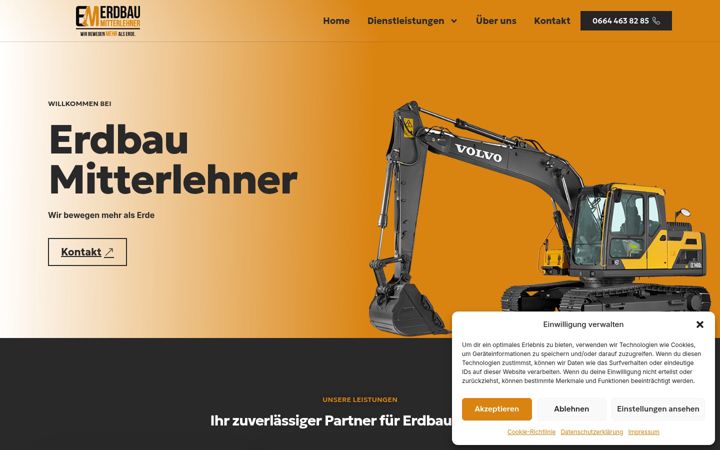 Screenshot von erdbau-mitterlehner.at