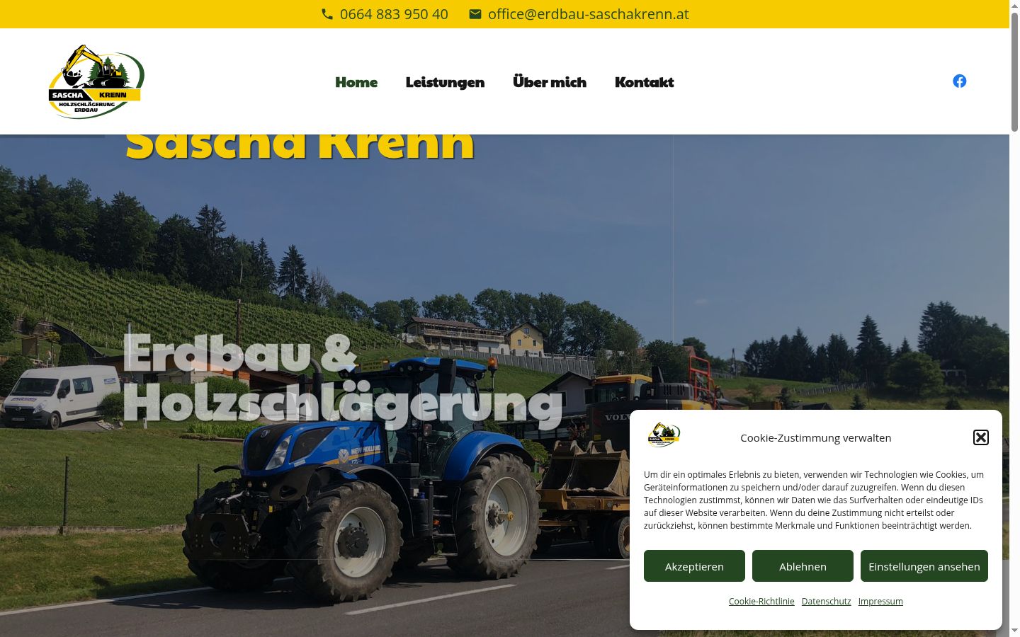Screenshot des Einwilligungsbanners vor jeglicher Interaktion