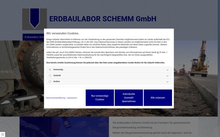 Screenshot von erdbaulabor-schemm.de