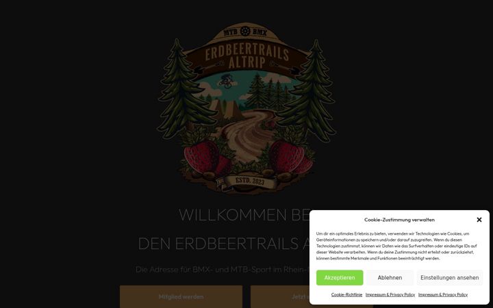 Screenshot von erdbeertrails.de