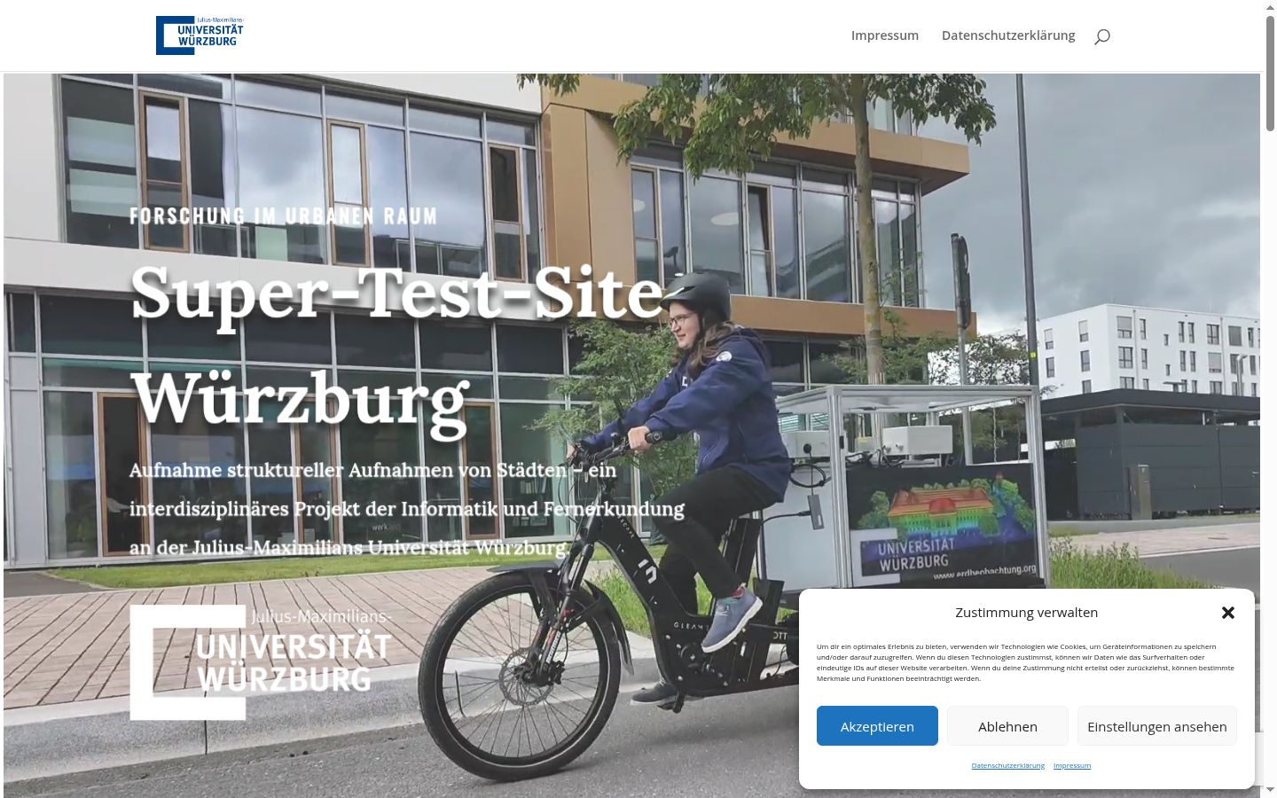 Screenshot des Einwilligungsbanners vor jeglicher Interaktion