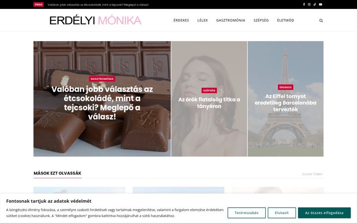 Snímek obrazovky erdelyimonika.hu