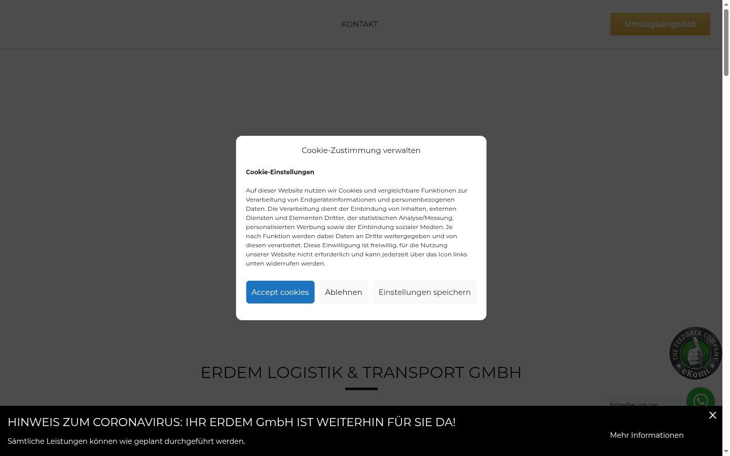 Zrzut ekranu banera zgody wyświetlanego przed jakąkolwiek interakcją
