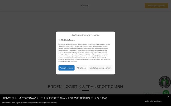 Zrzut ekranu erdem-logistik.de