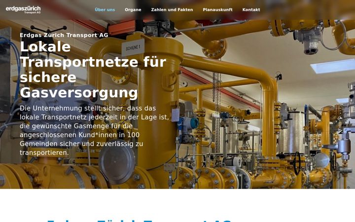 Skärmbild av erdgaszuerich-transport.ch