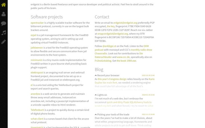 Screenshot of erdgeist.org