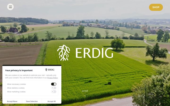 Skärmbild av erdig.ch