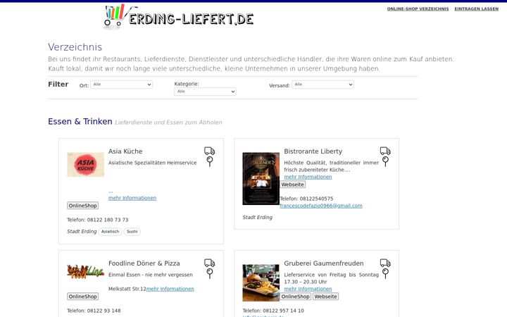 Screenshot ta' erding-liefert.de