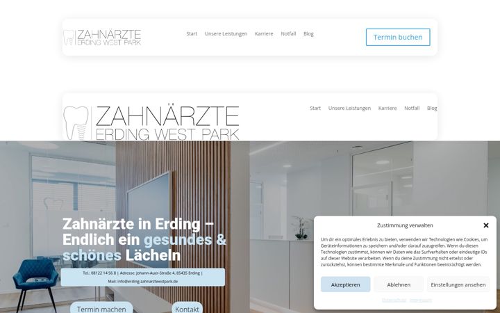 Screenshot ta' erding-zahnarztwestpark.de