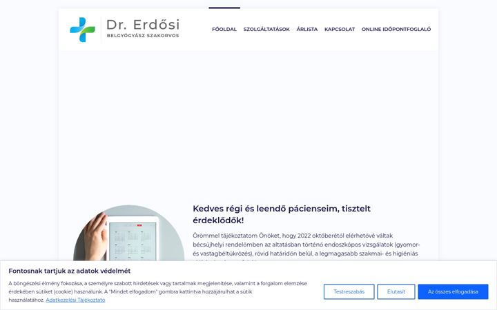 Skærmbillede af erdosidoktor.hu