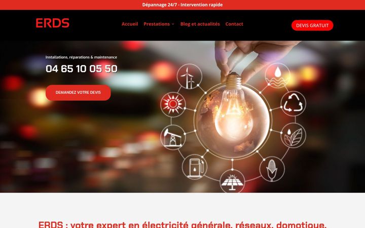 Snímek obrazovky erds-electricien-manosque.fr