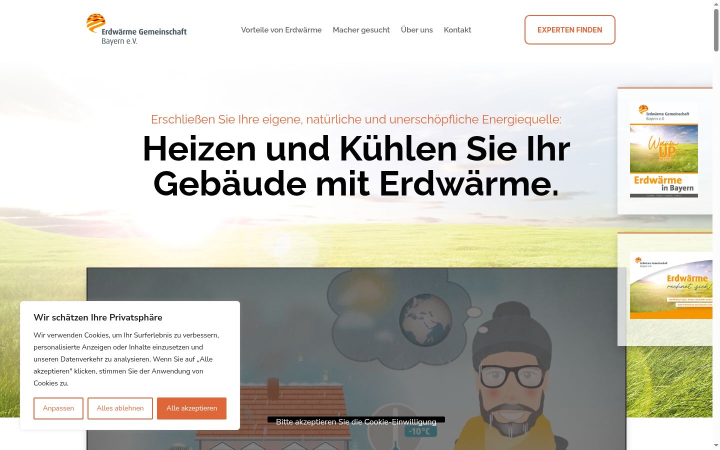 Screenshot del banner di consenso mostrato prima di qualsiasi interazione