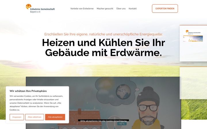 Screenshot ta' erdwaermegemeinschaft.de