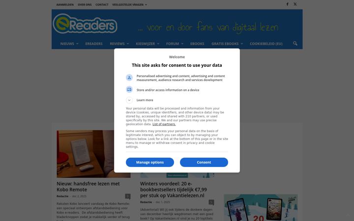 Skjermbilde av ereaders.nl
