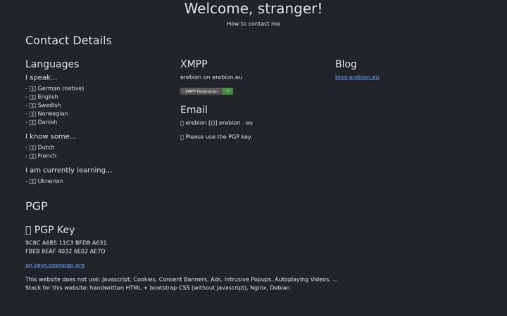 Screenshot of erebion.eu