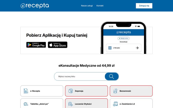 Képernyőkép: erecepta.app