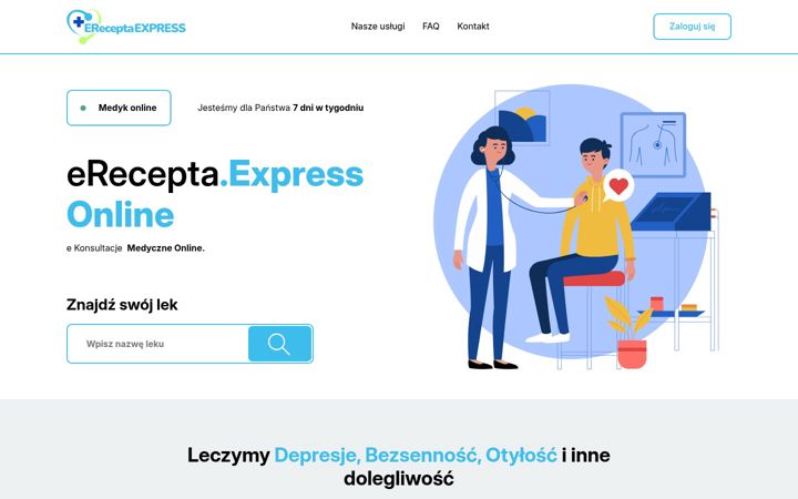 Screenshot of erecepta.express