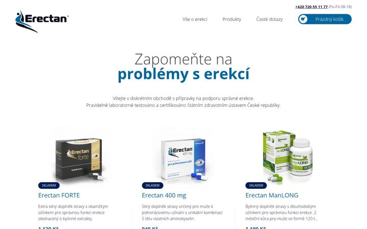 Screenshot ta' erectan.cz