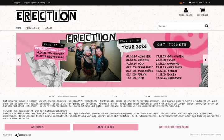 Screenshot ta' erection-shop.de