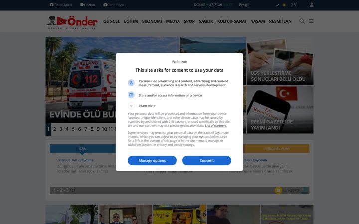 Zrzut ekranu ereglionder.com.tr