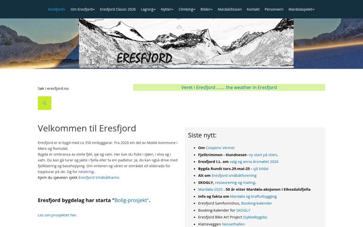 Ekrānuzņēmums no eresfjord.no