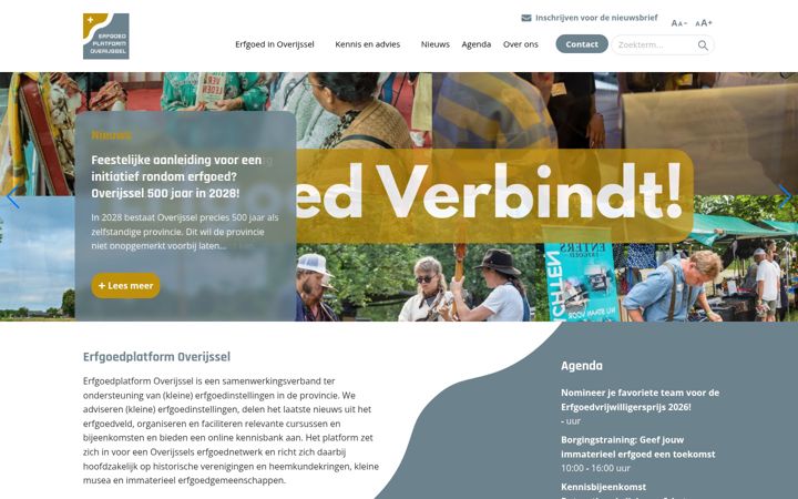 Screenshot stránky erfgoedplatformoverijssel.nl