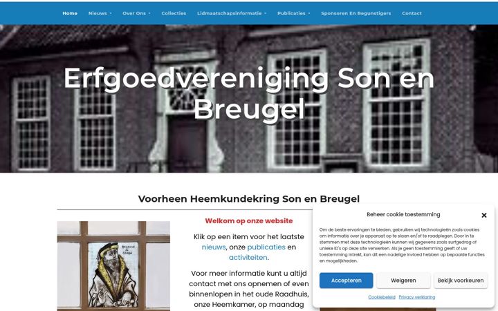 Screenshot stránky erfgoedvereniging-sonenbreugel.nl