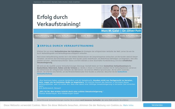 Captura de ecrã de erfolg-durch-verkaufstraining.de