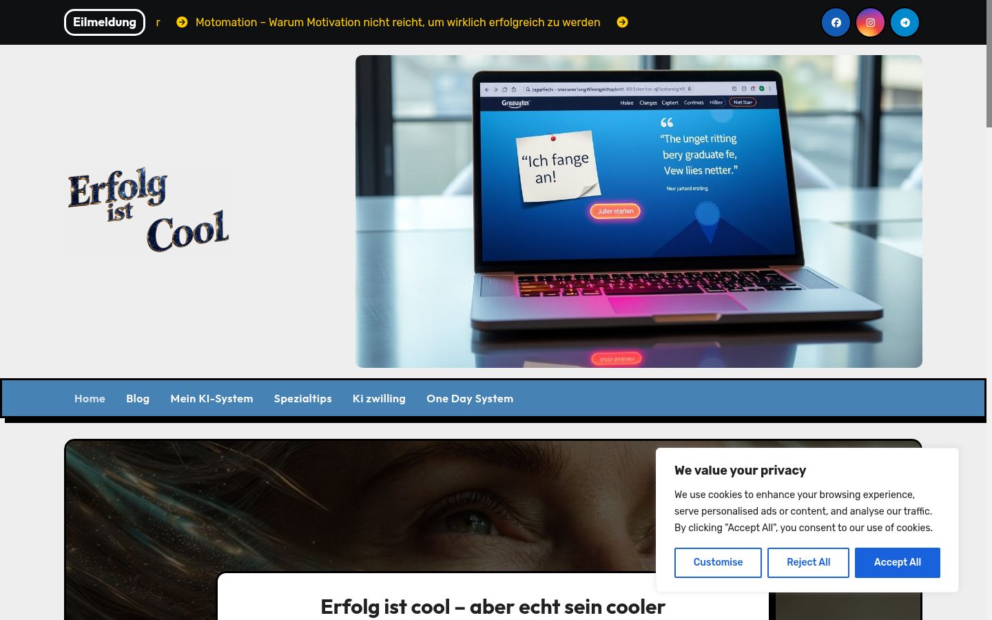 Sutikimo reklamjuostės, rodytos prieš bet kokią sąveiką, ekrano kopija
