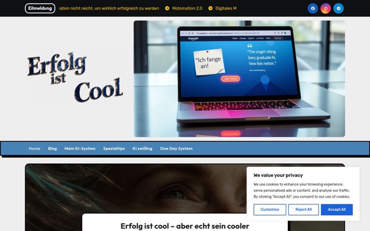 Captura de ecrã de erfolg-ist-cool.de