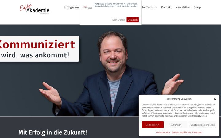 Captură de ecran a erfolgsakademie.eu