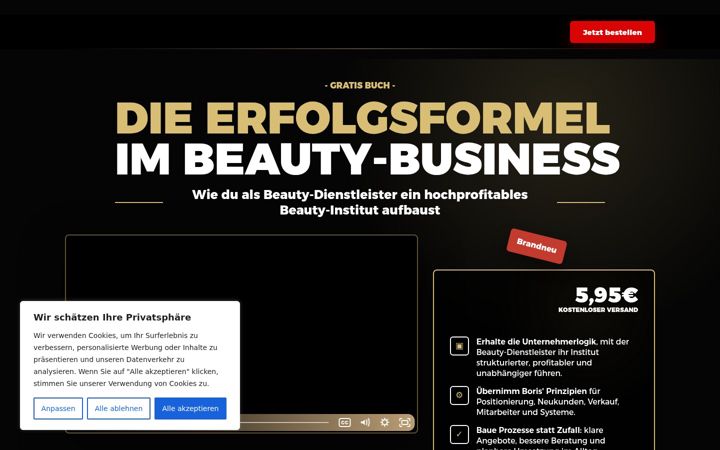 Screenshot of erfolgsformelimbeautybusiness.de