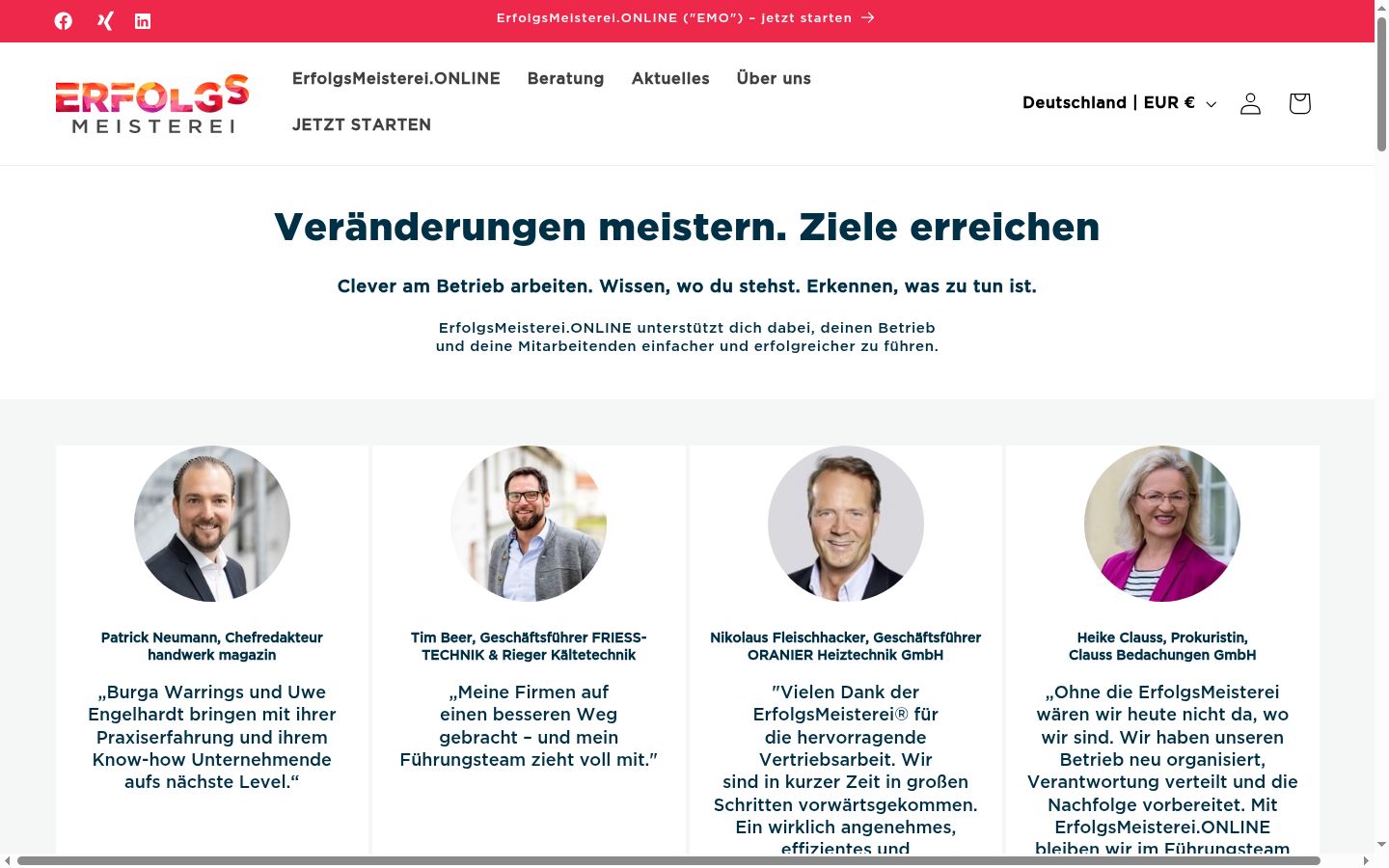Screenshot des Einwilligungsbanners vor jeglicher Interaktion