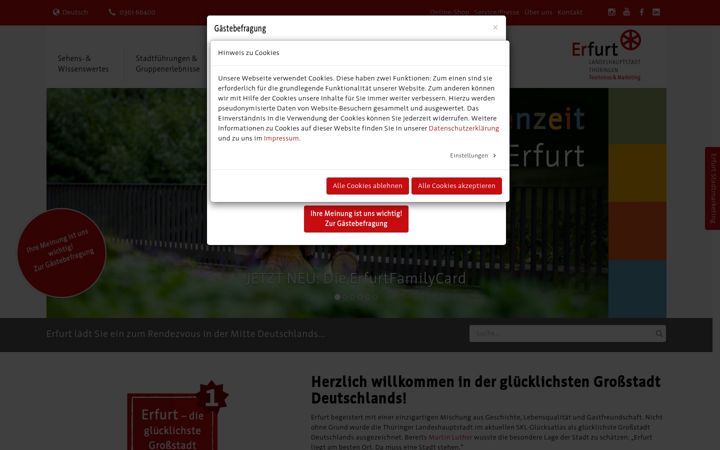 Screenshot του erfurt-tourismus.de