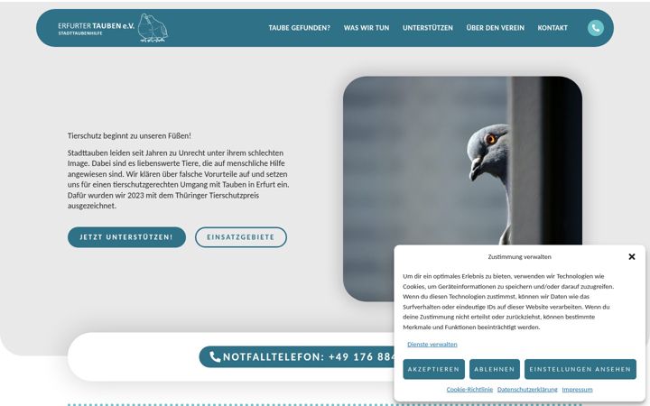 Képernyőkép: erfurter-tauben.de