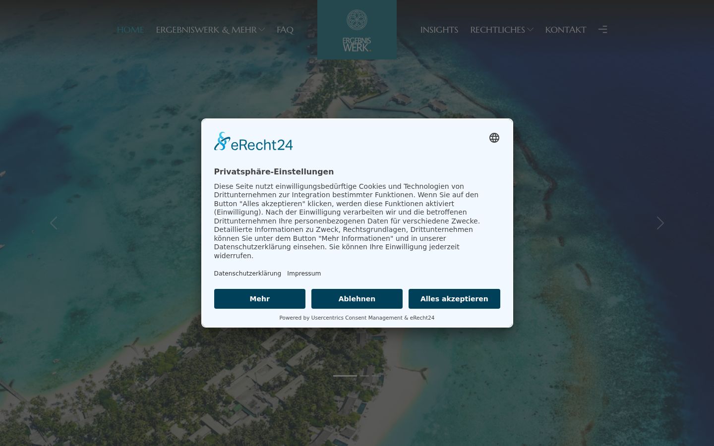 Screenshot of the consent banner shown before any interaction