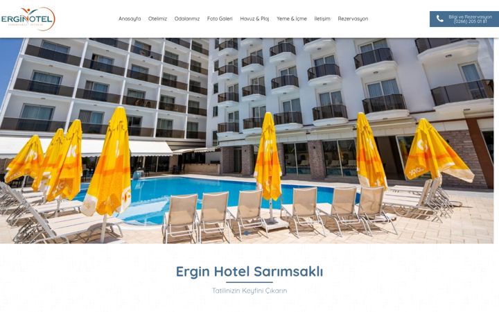 Snimka zaslona za erginotel.com.tr