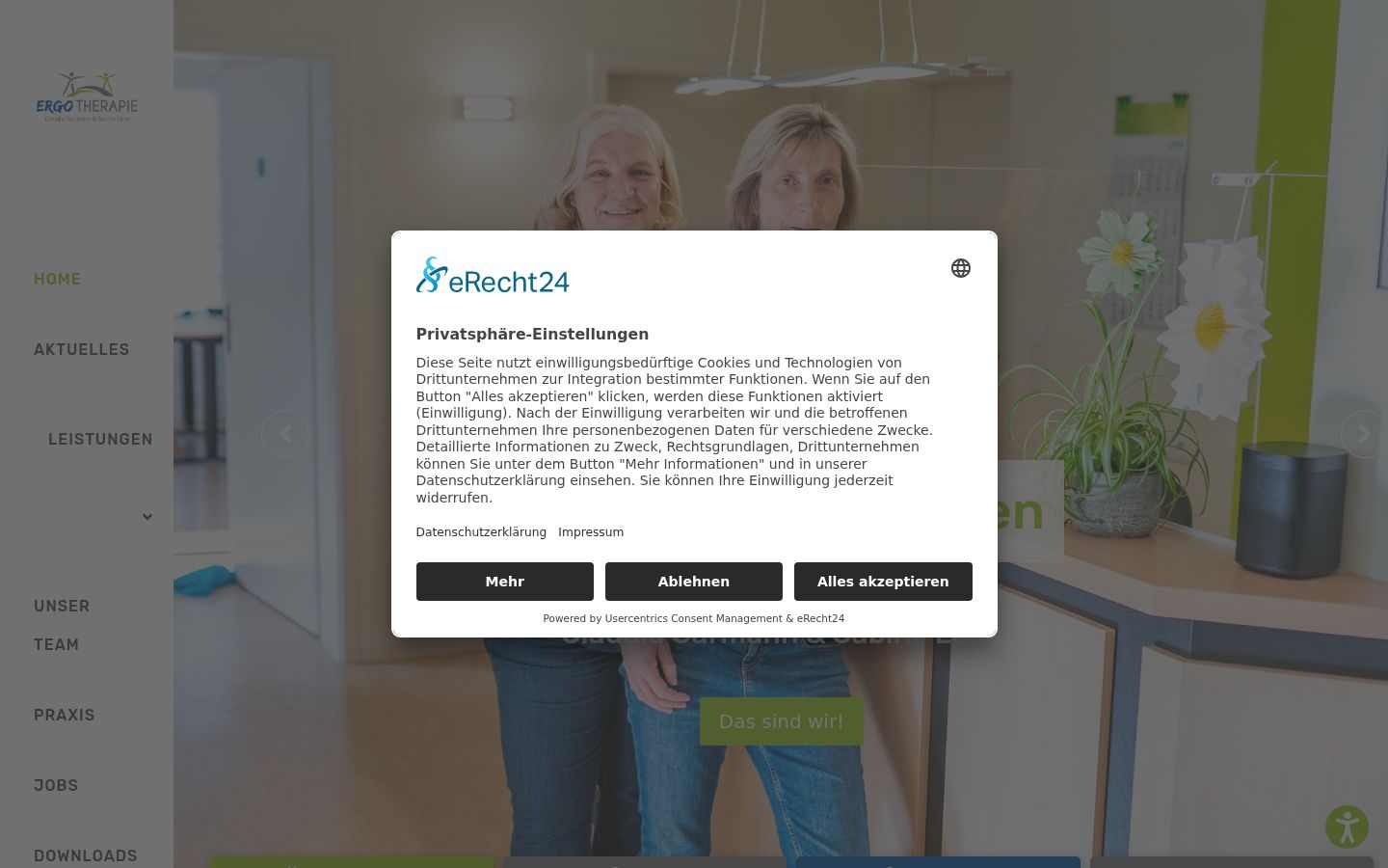 Screenshot of the consent banner shown before any interaction