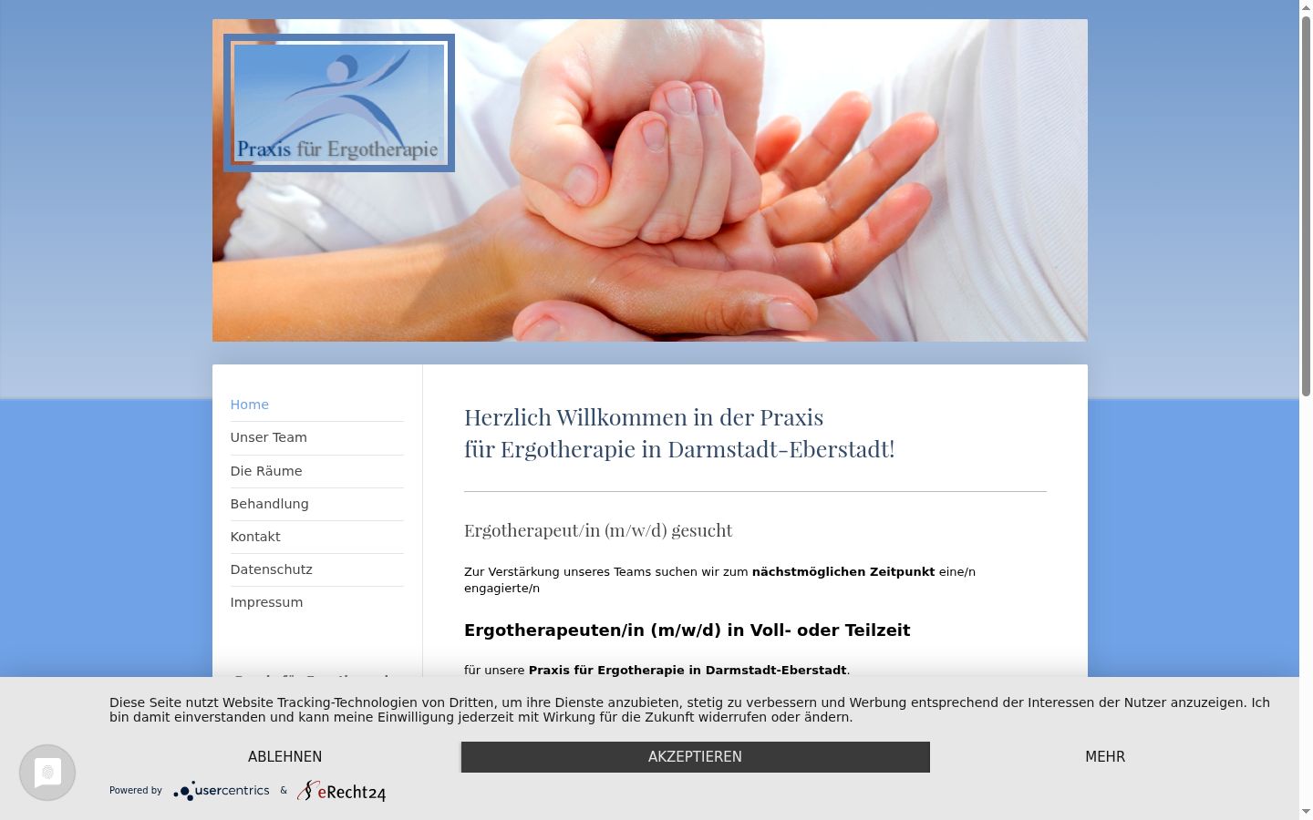 Screenshot of the consent banner shown before any interaction