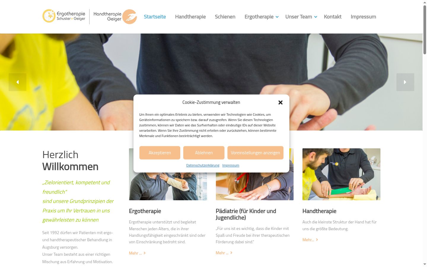 Ekrānuzņēmums ar piekrišanas baneri, kas tika rādīts pirms jebkādas mijiedarbības