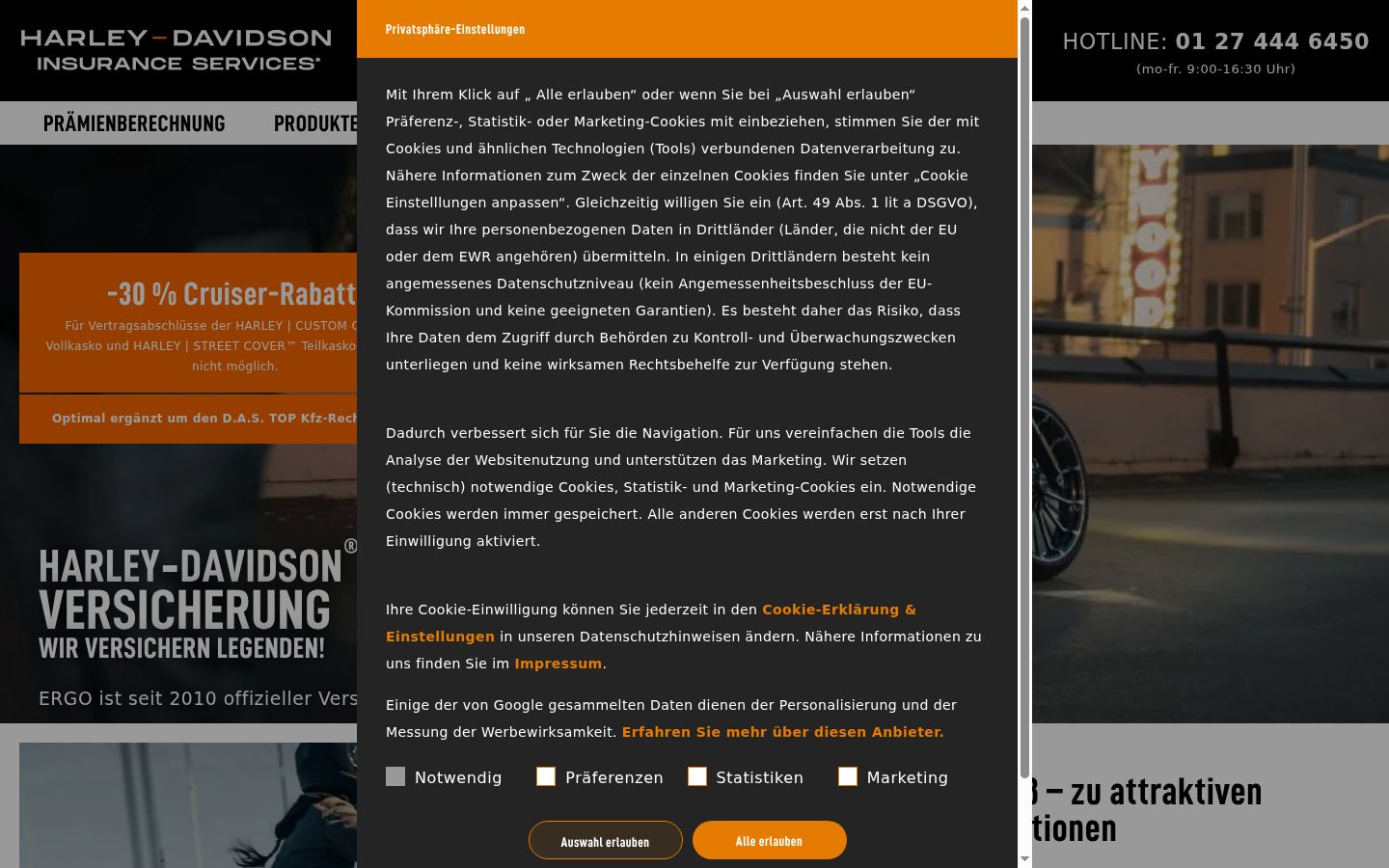 Screenshot tal-banner tal-kunsens muri qabel kwalunkwe interazzjoni