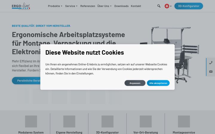 Screenshot του ergo-line.ch
