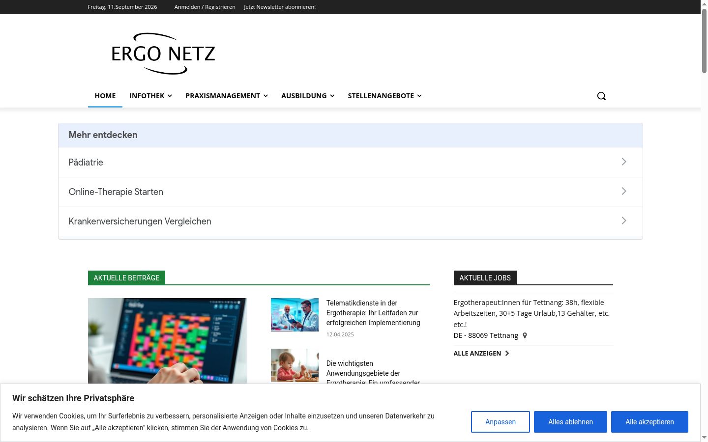 Screenshot del banner di consenso mostrato prima di qualsiasi interazione