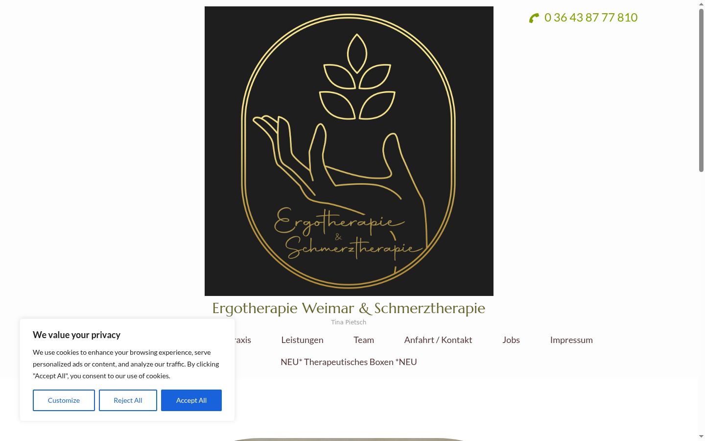 Screenshot of the consent banner shown before any interaction